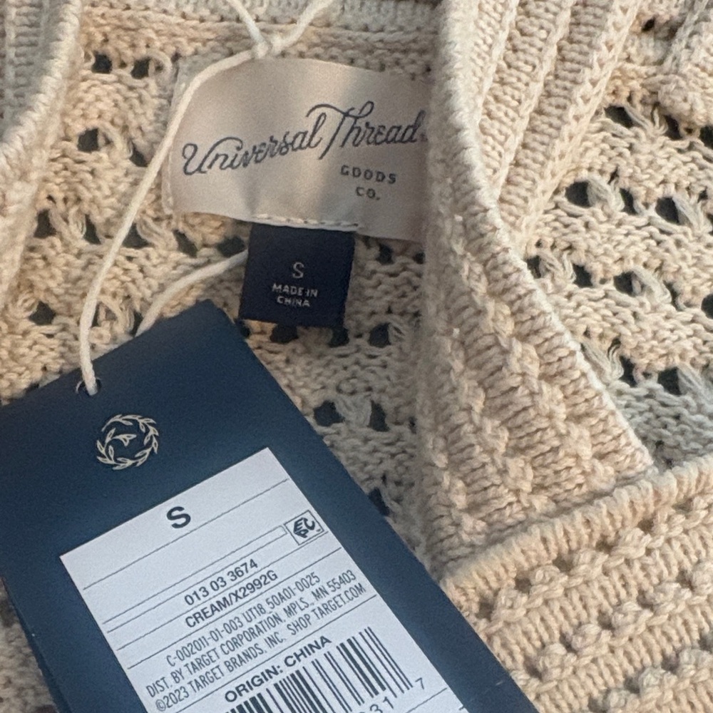 Universal Thread Cream Crochet Ribbed Tank Top - Picture 8 of 8